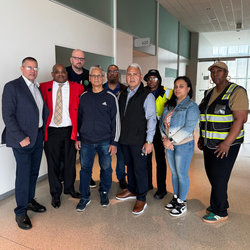 Standing in Solidarity with S/A Baboo Singh (center left) are Pres. Chiarello, Station VP Robert Kelley, and other officers