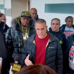 John Chiarello talks to the press saying he would have wanted a harsher sentence for Banks